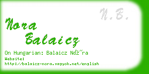 nora balaicz business card
